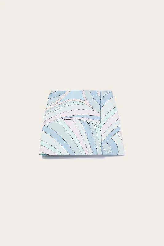 Iride-Print Silk-Twill Skirt linen skirt relaxed