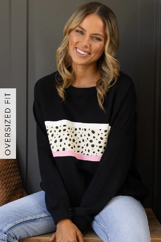 Jovie the Label Harlow Sweatshirt - Black Hoodie with Frayed Bohemian Relaxed