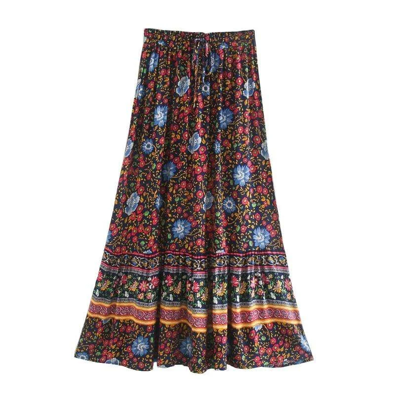 Larkin Maxi Skirt ( 2 Colors ) pleated skirt texture