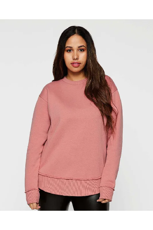 LAT Womens Weekend Fleece Crewneck Sweatshirt - Mauvelous Pink Hoodie with Crew Neck Simple Timeless LAT Womens Weekend Fleece Crewneck Sweatshirt - Mauvelous Pink Hoodie with Crew Neck Simple Timeless