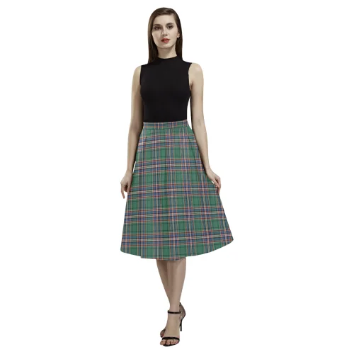 MacFarlane Hunting Ancient Tartan Aoede Crepe Skirt button skirt front