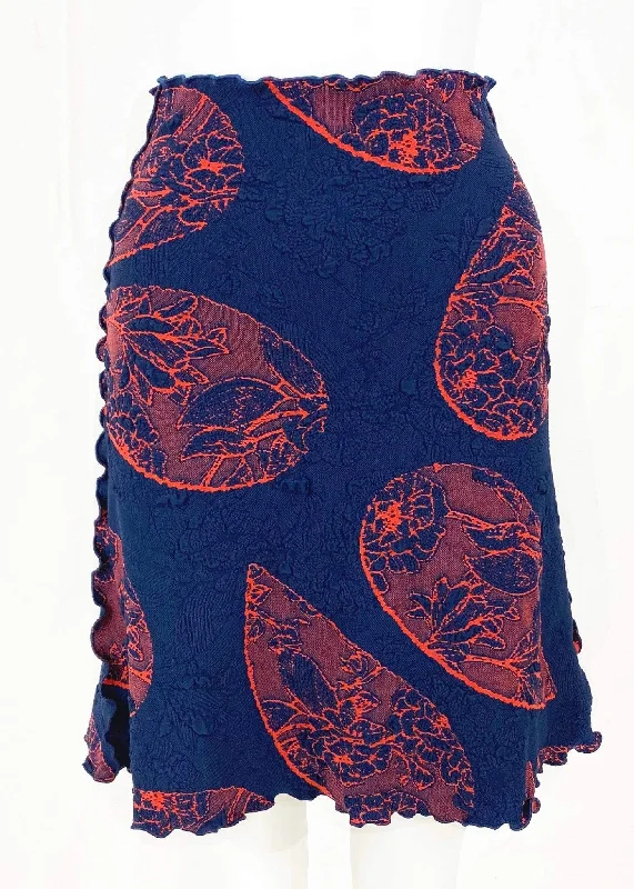 Marinho Novo Textured Two Tone Bias Skirt wool skirt sturdy