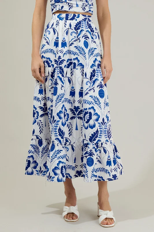 Marisol Floral Yaelle Flowy Maxi Skirt slim fit skirt