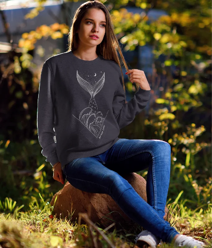 Merfolk Unisex Organic Cotton Sweatshirt Hoodie with Front Slit Layering Stylish