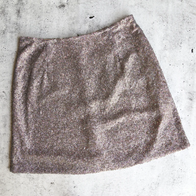 Motel - Weaver Mini Sequin Skirt in Pink Diamond leather skirt bold
