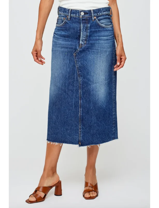 Longleaf Skirt, Blue cashmere skirt fine