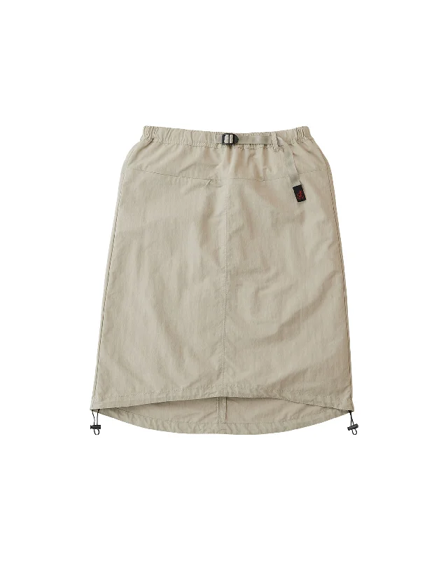Nylon Packable Midi Skirt - Sand slim fit skirt