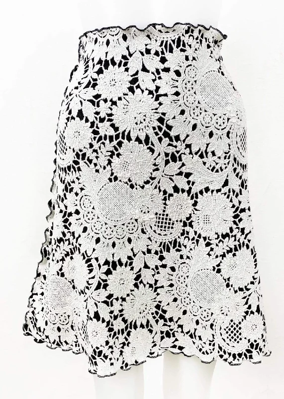 Off White Kyoto Jacquard Knit Bias Skirt wool skirt breathable