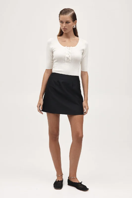 PALMER SKIRT - BLACK midi skirt versatile