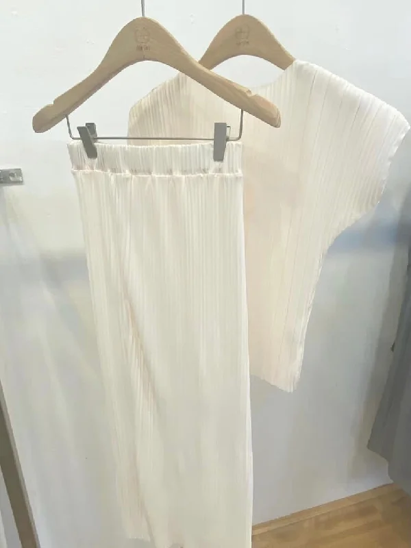 Pleated simple skirt velvet skirt luxurious