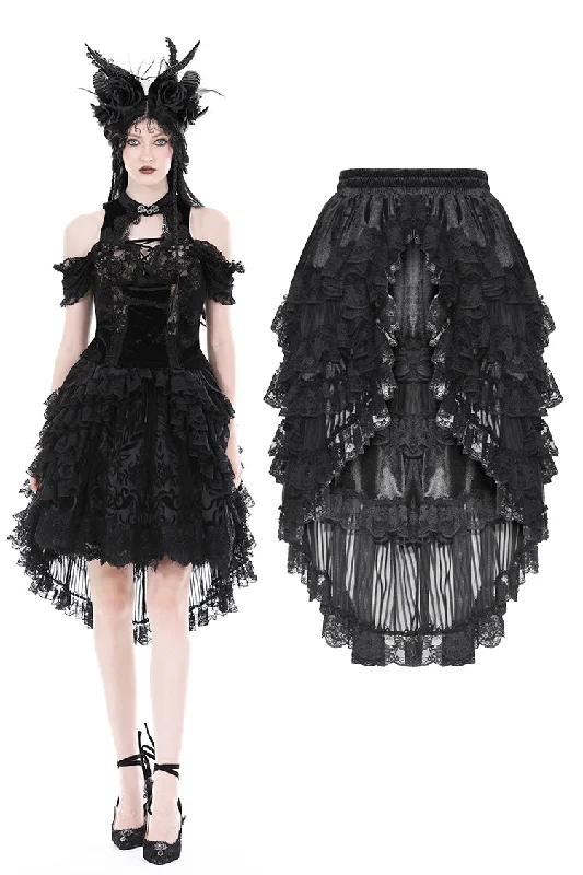 Princess frilly high low skirt KW317 wool skirt breathable