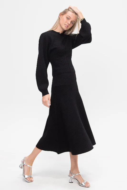 Katalina Skirt, Black linen skirt airy