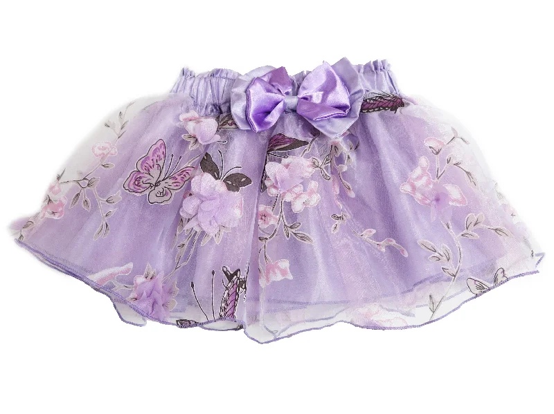 Purple 3-D Flower-Butterfly Tutu Skirt wool skirt warm