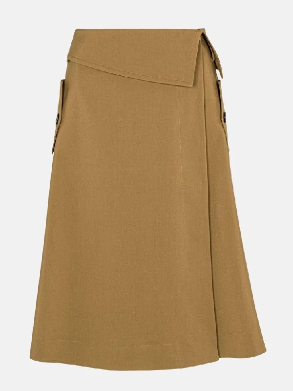 Refined Sateen Foldover Wrap Skirt patchwork skirt art
