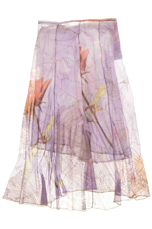 Roberto Cavalli - Lavendar Print Skirt - S wool skirt warm