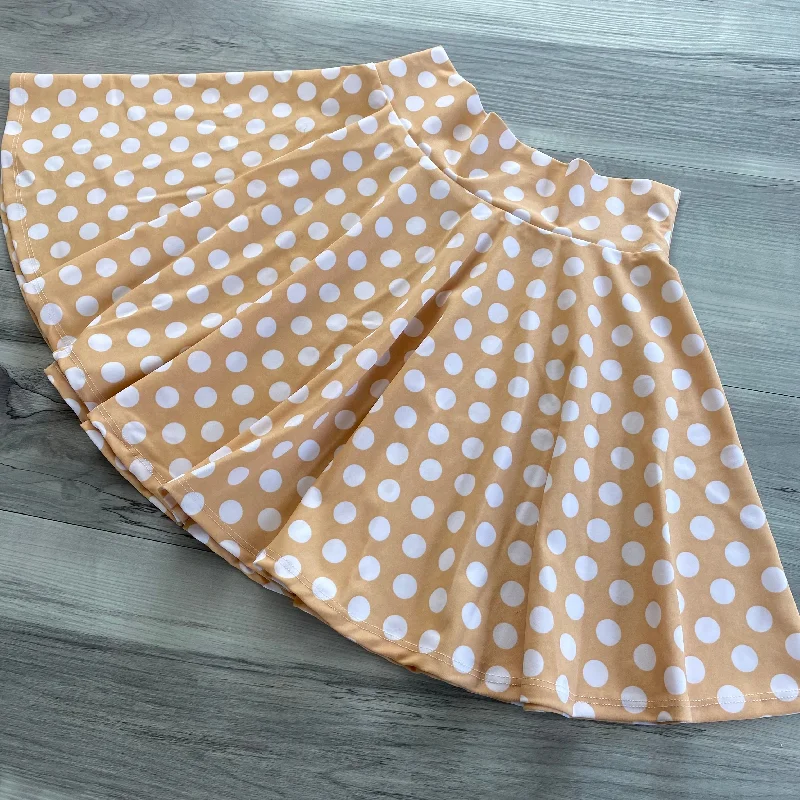SALE - Skater Skirt - Beige and White Polka Dot corduroy skirt cozy