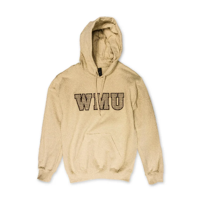 WMU Horseshoe Embroidered Hoodie Hoodie with Hem Patch Decorative Personalized