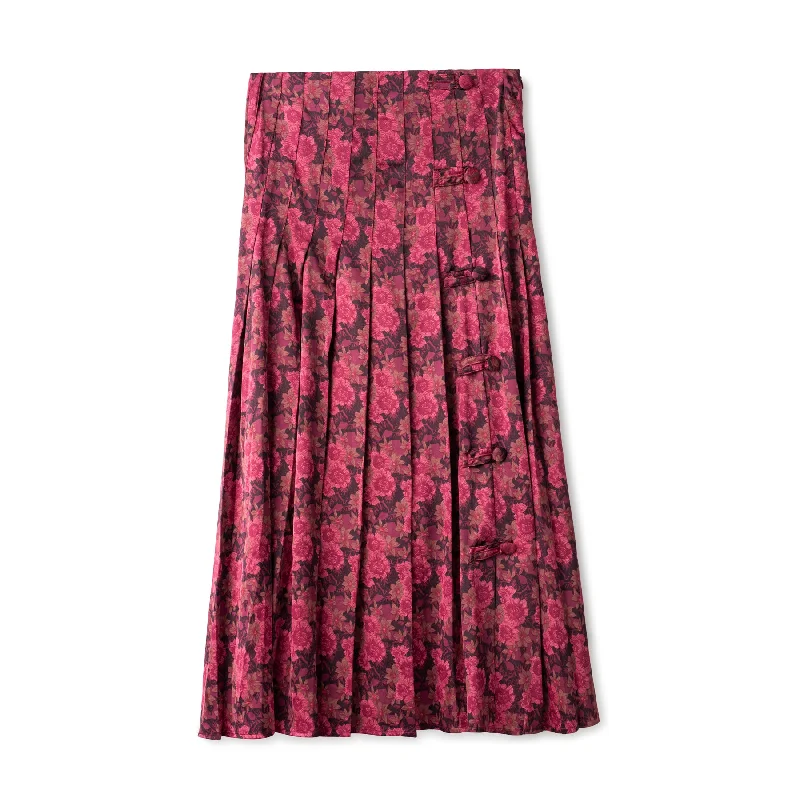 Silk Pleated Skirt In: Plum pencil skirt chic