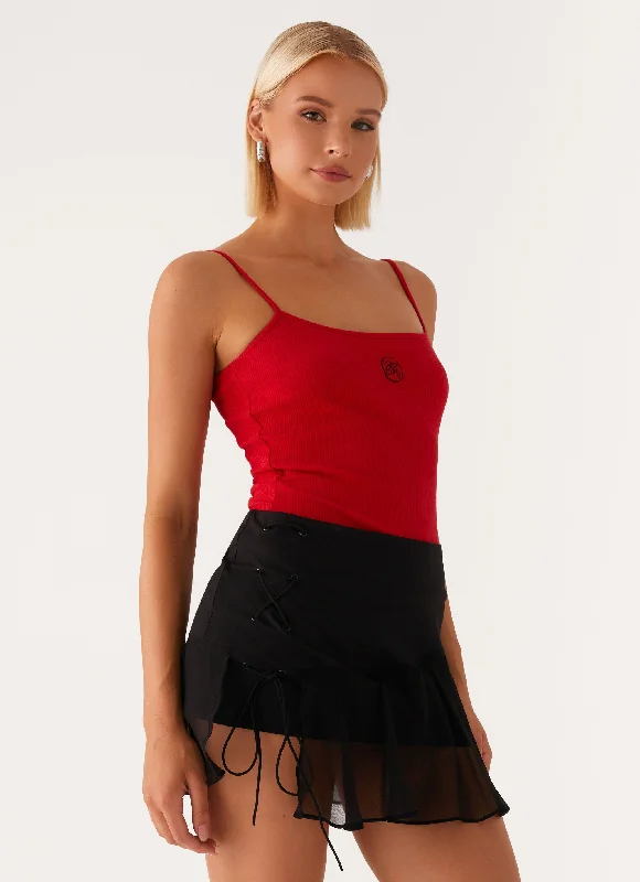 Siobhan Tie Side Mini Skirt - Black wool skirt sturdy
