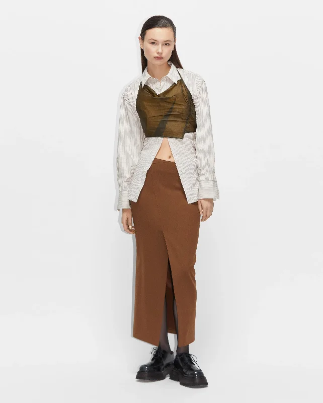 TAIL SKIRT / BROWN a-line skirt cut