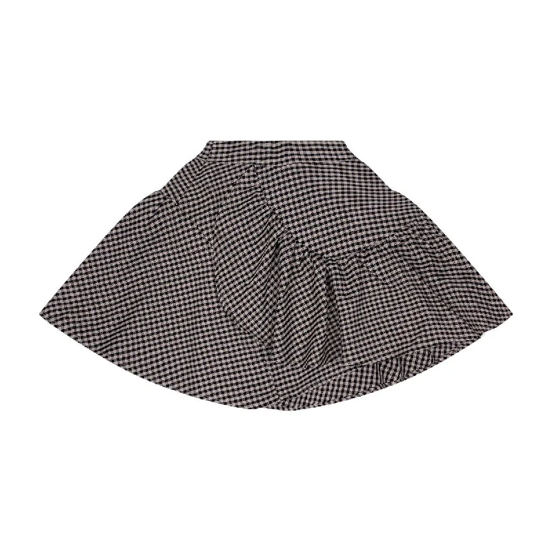 Teela Brown/Off-White Tweed Skirt elastic waist skirt