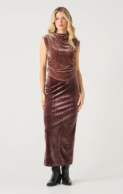Amarantha Velvet Skirt slim fit skirt