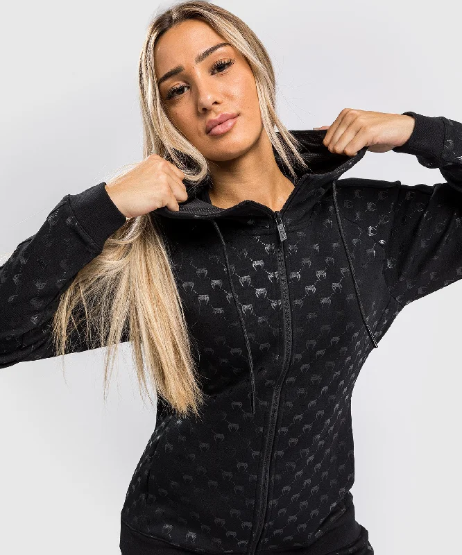 Venum Monogram Hoodie - Black/Pink Gold Hoodie with Metallic Shiny Futuristic