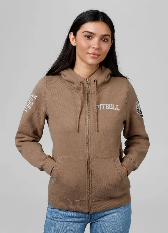 Women's zip-up hoodie French Tyrian Hoodie with Hem Frayed Vintage Worn