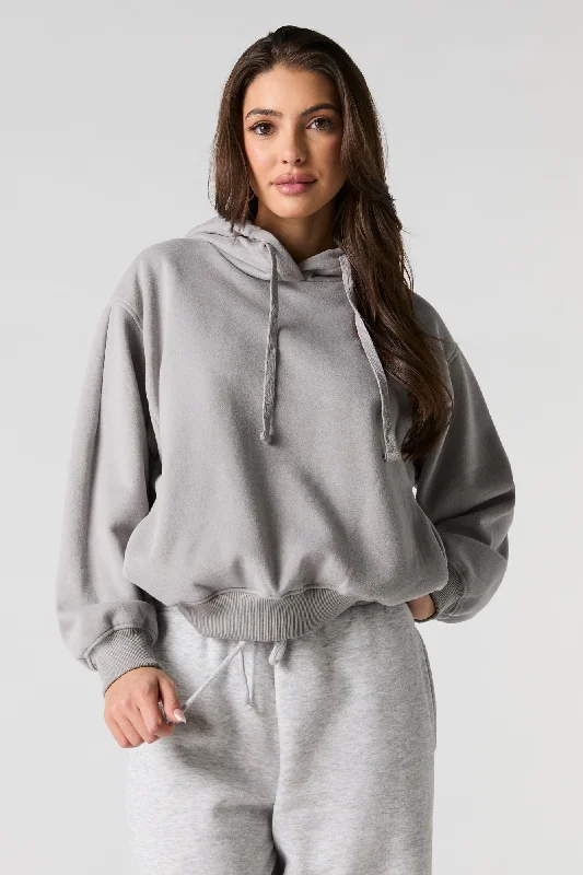Oversized Solid Fleece Hoodie Hoodie with Lining Warm Insulated