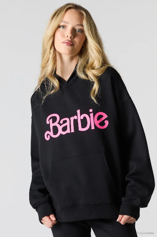 Barbie™ Graphic Fleece Hoodie Hoodie with Toggle Buttons Decorative Unique