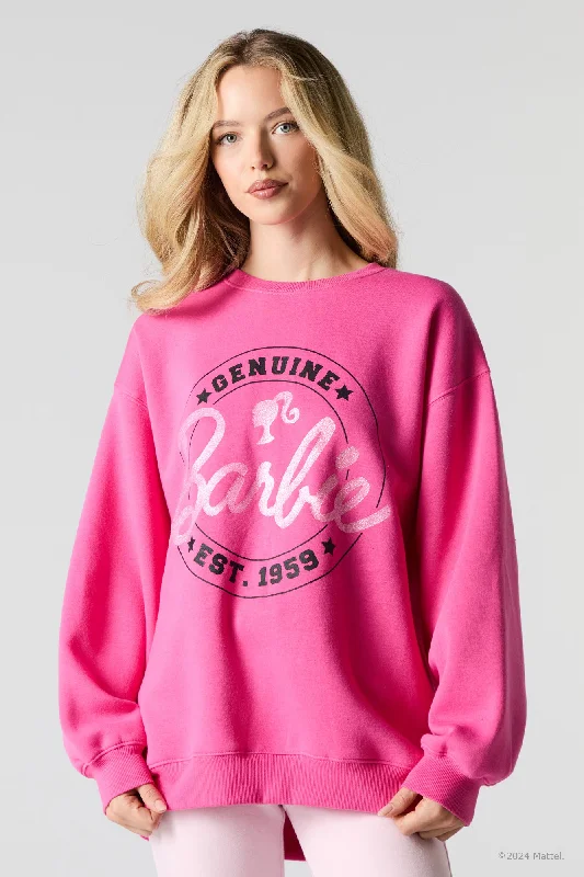Barbie™ Genuine Graphic Fleece Sweatshirt Hoodie with Mesh Breathable Sporty