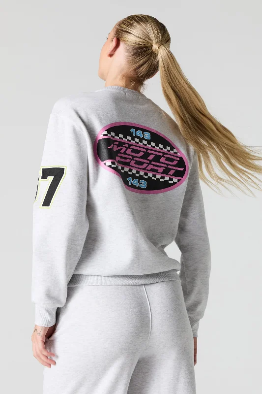 07 Racer Embroidered Fleece Sweatshirt Hooded Sweatshirt Casual Wear Street Style