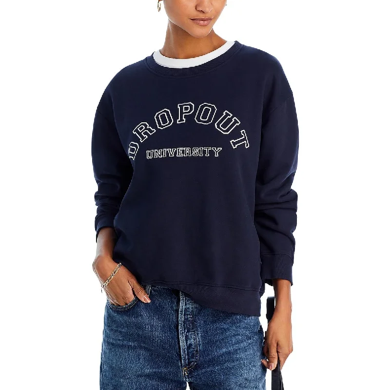 Womens Organic Cotton Graphic Sweatshirt Hoodie with Hem Lace Feminine Delicate