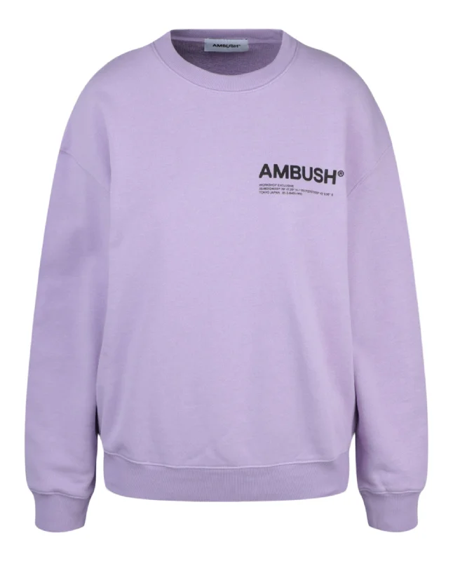 AMBUSH Womens Crewneck Workshop Sweatshirt Hoodie with Relaxed Fit Easy Casual
