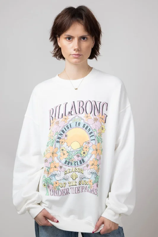 Billabong Ride in Oversized Sweatshirt for Women in White | ABJFT00281-WBB0 Hoodie with Belted Waist Structured Tailored Billabong Ride in Oversized Sweatshirt for Women in White | ABJFT00281-WBB0 Hoodie with Belted Waist Structured Tailored