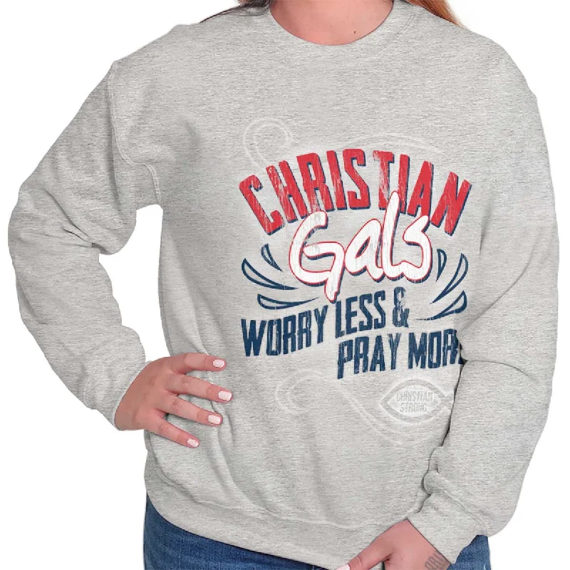 Christian Gals Crewneck Sweatshirt Hoodie with Elastic Cuffs Stretchable Comfortable