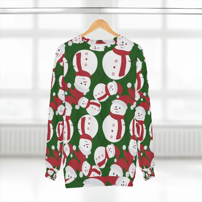Green Christmas Snowman Sweatshirt, Best Dark Green Cute Snowman Christmas Holiday Unisex Sweatshirt - Made in USA Hoodie with Cuffed Sleeves Snug Secure Green Christmas Snowman Sweatshirt, Best Dark Green Cute Snowman Christmas Holiday Unisex Sweatshirt - Made in USA Hoodie with Cuffed Sleeves Snug Secure
