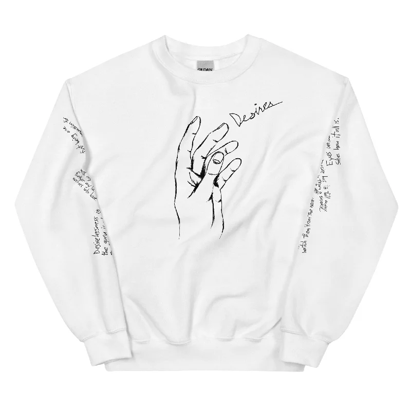 Desire Graphic Sweatshirt Hoodie with Sequins Glamorous Eye-catching