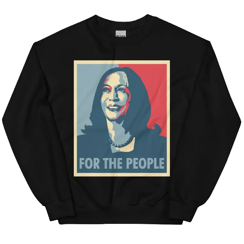 For The People, Kamala Harris -- Sweatshirt Hoodie with Distressed Vintage Worn