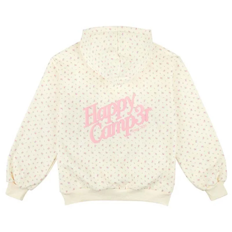 Vintage Ditsy Floral Hoodie Hoodie with Rolled Sleeves Casual Relaxed