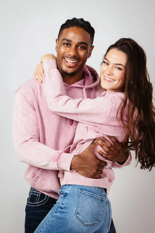 Mineral Wash Hoodie in Rose | 708MW-ROSE Hoodie with Set-In Sleeves Structured Classic Mineral Wash Hoodie in Rose | 708MW-ROSE Hoodie with Set-In Sleeves Structured Classic