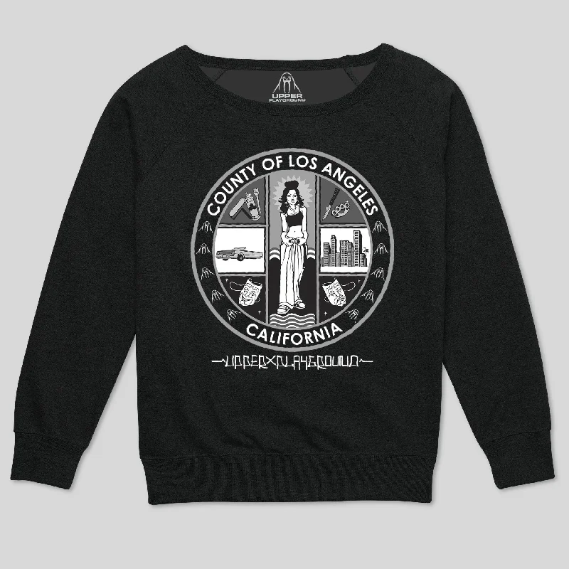 LA CITY SEAL WOMEN'S SCOOP NECK SWEATSHIRT Hoodie with Magnetic Closure Innovative Modern LA CITY SEAL WOMEN'S SCOOP NECK SWEATSHIRT Hoodie with Magnetic Closure Innovative Modern