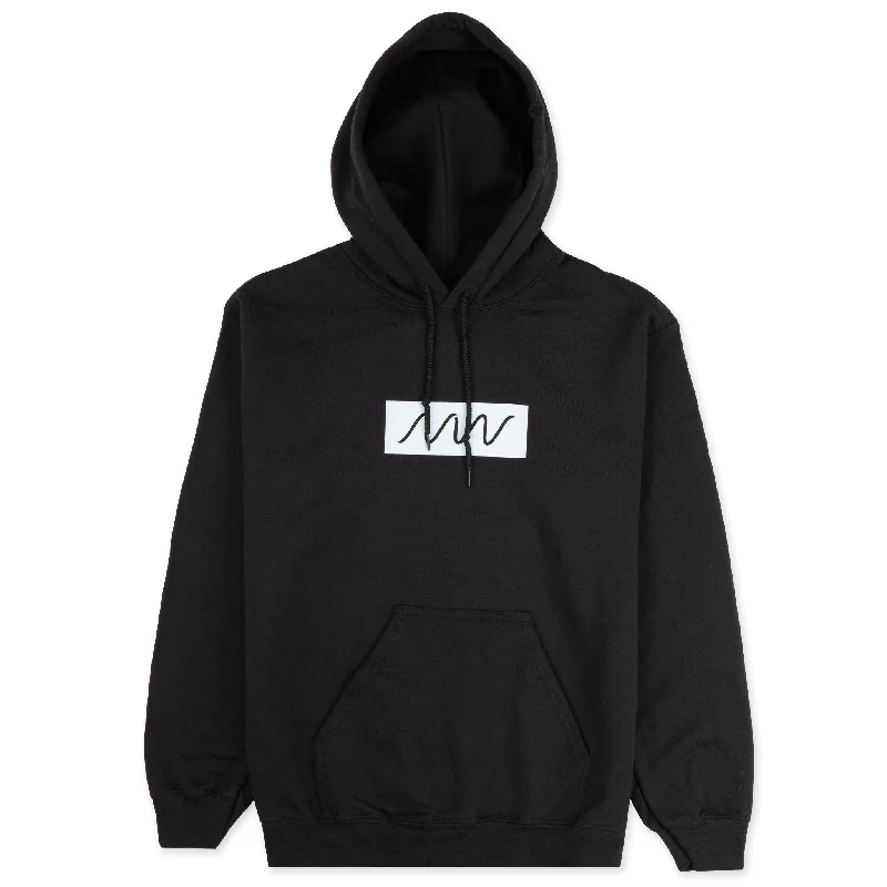 Neon Wave Box Logo Shop Hoodie Hoodie with Raglan Sleeves Sporty Comfortable