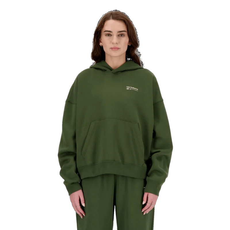 New Balance Women's Linear Heritage Brushed Back Fleece Hoodie Hoodie with Turtle Neck Cozy Winter New Balance Women's Linear Heritage Brushed Back Fleece Hoodie Hoodie with Turtle Neck Cozy Winter