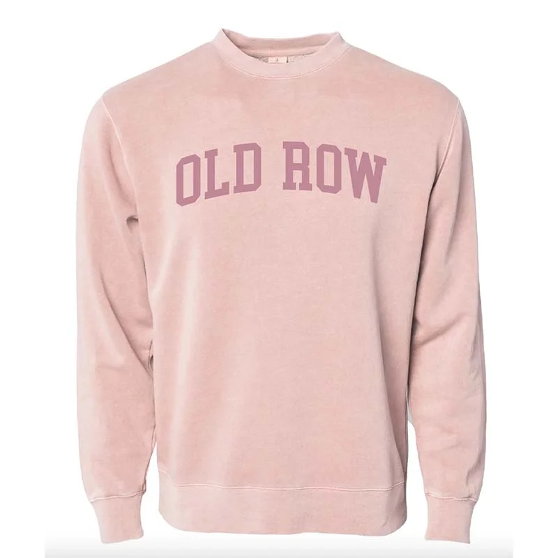 Old Row Arch Crewneck Sweatshirt in Pink Hoodie with Hem Detail Decorative Unique