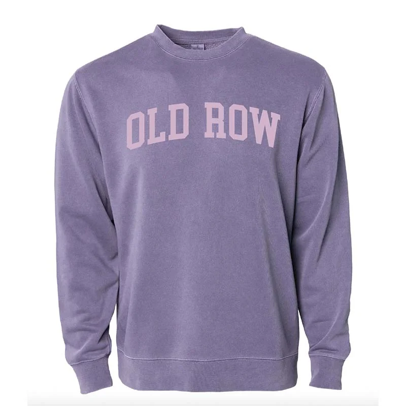 Old Row Arch Crewneck Sweatshirt in Plum Hoodie with Hem Patch Decorative Personalized Old Row Arch Crewneck Sweatshirt in Plum Hoodie with Hem Patch Decorative Personalized