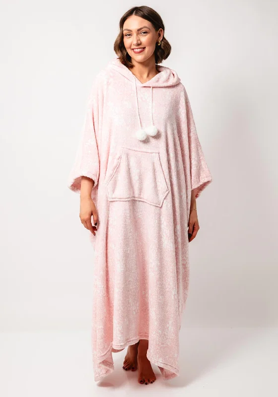Serafina Collection One Size Hooded Snuddie, Pink Hoodie with Bell Sleeves Flared Feminine Serafina Collection One Size Hooded Snuddie, Pink Hoodie with Bell Sleeves Flared Feminine