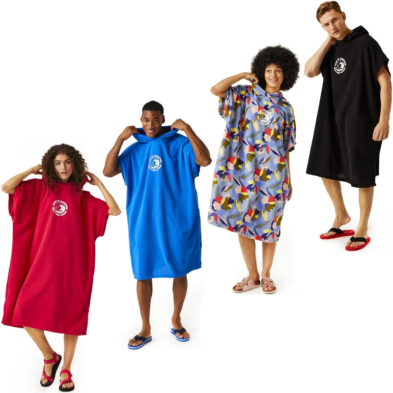 Regatta Adults Hooded Towel Poncho Hoodie with Print Artistic Unique
