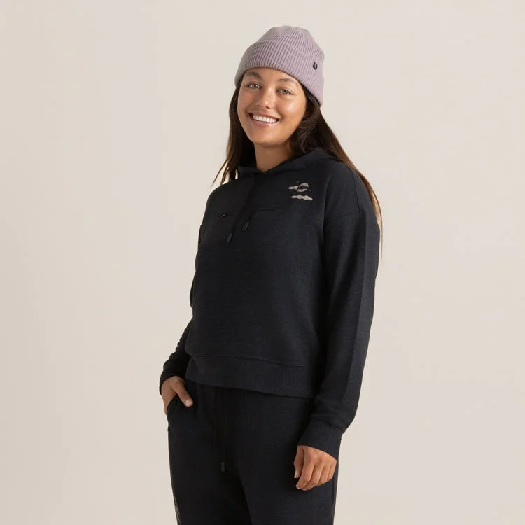 ROARK Roam Hoodie - BLACK Hoodie with Drawstring Waist Adjustable Fitted