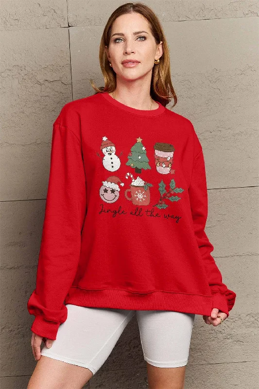 Simply Love Full Size JINGLE ALL THE WAY Long Sleeve Sweatshirt Hoodie with Typography Text Message Simply Love Full Size JINGLE ALL THE WAY Long Sleeve Sweatshirt Hoodie with Typography Text Message